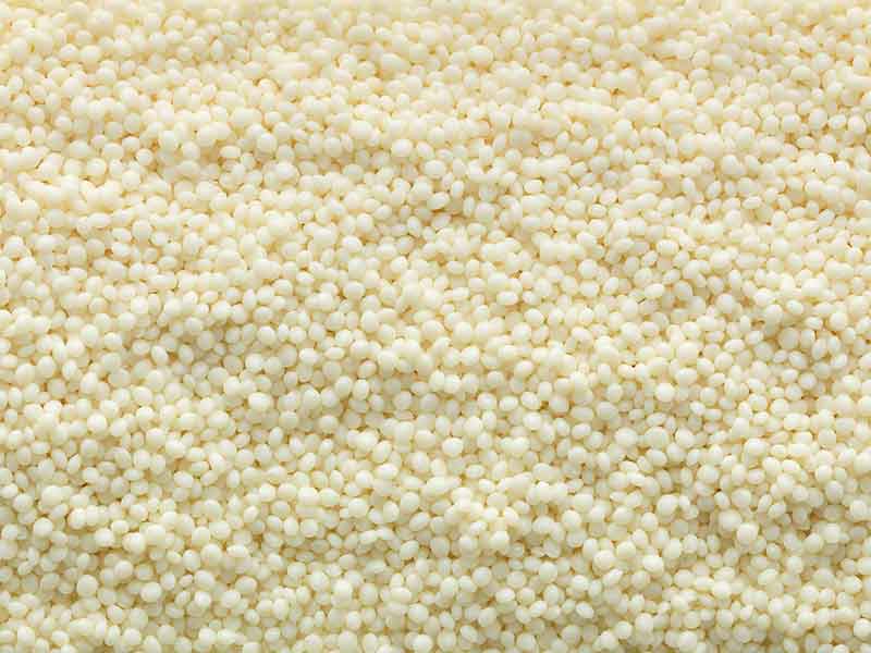 Light beige granules for rigid pvc pelletizing with PVC pelletizing compounding technology by BUSS.