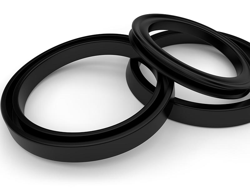 Black sealing rings made of rubber compounds